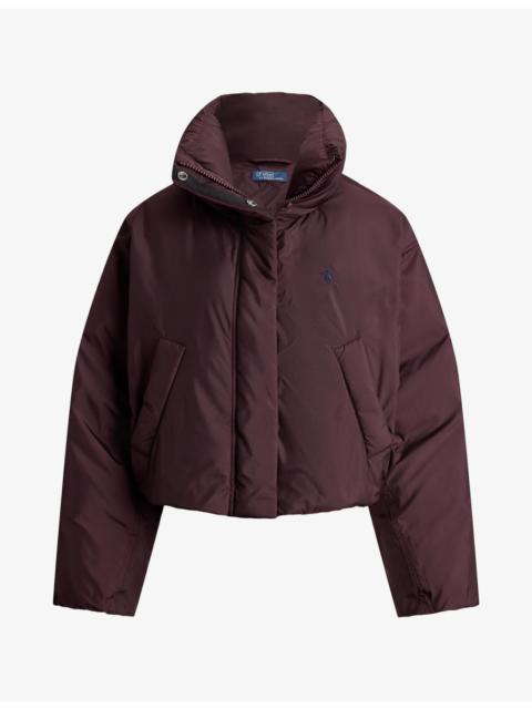 Polo Ralph Lauren Logo-Embroidered Cropped Shell-Down Puffer Jacket