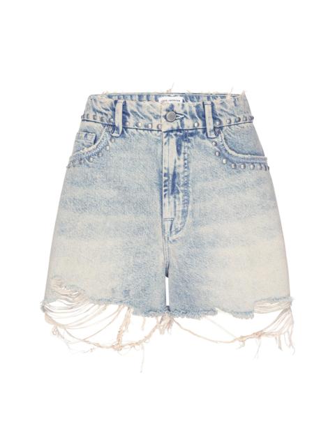 GOOD AMERICAN Women's Good 90S Studded Shorts - Indigo