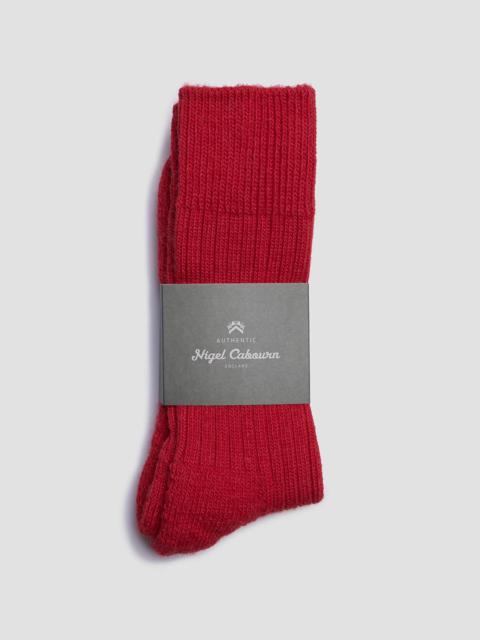 Alpaca Wool Sock in Red