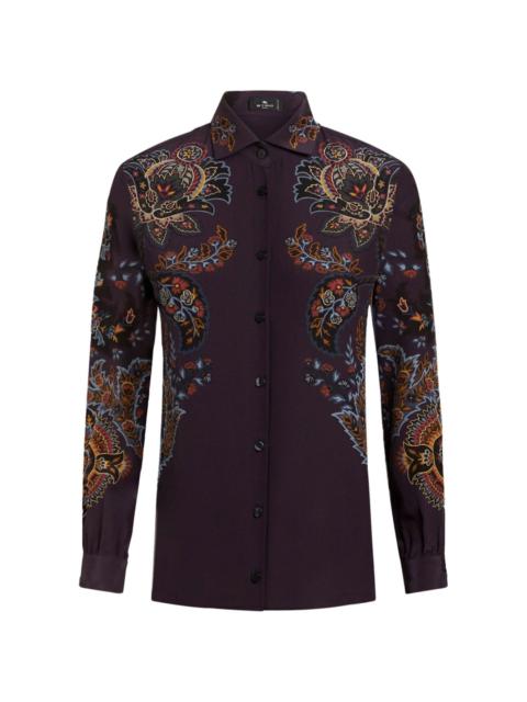 paisley-print silk shirt