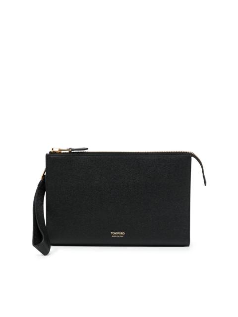 TOM FORD logo-lettering leather pouch bag