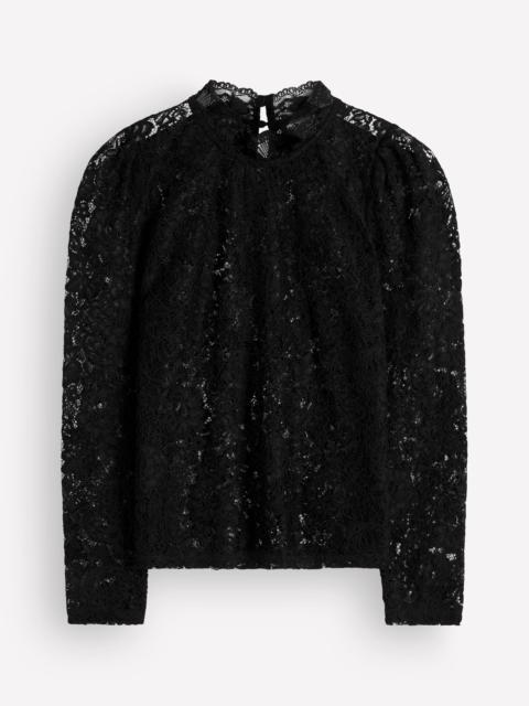 BODEN Lace Detail Top-Black