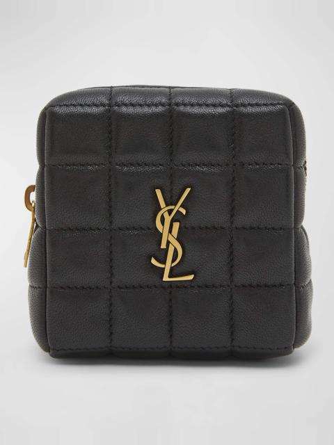 Mini YSL Quilted Leather Square Pouch