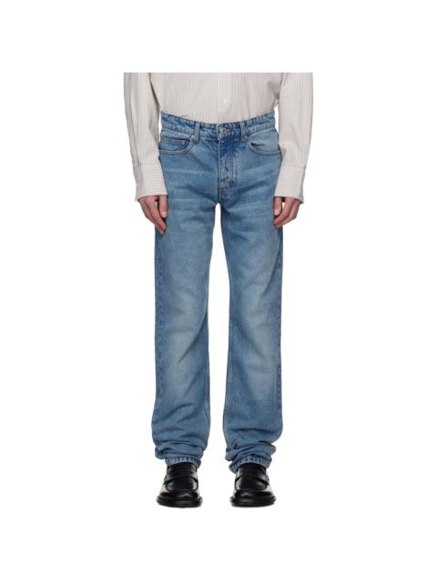 AMI Paris Blue Cotton Classic Fit Jeans