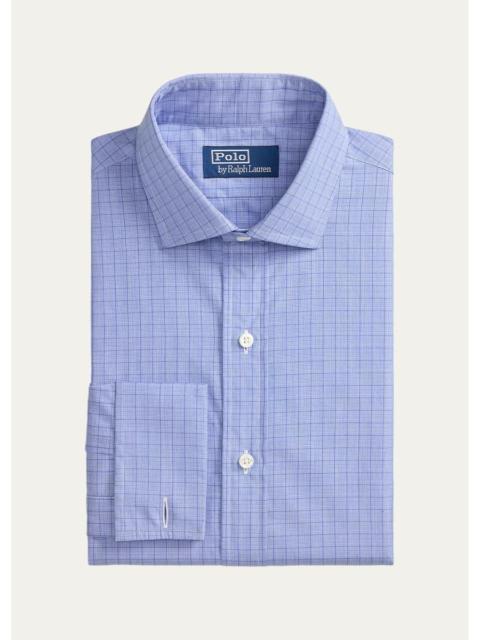 Polo Ralph Lauren Men's Cotton Plaid Custom Fit French Cuff Dress Shirt