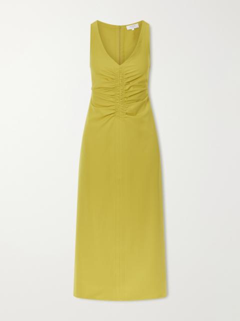 LA LIGNE Noemi Gathered Recycled-crepe Midi Dress