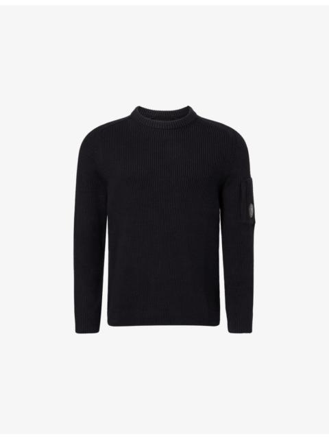 C.P. Company Brand-Lens Ribbed Cotton-Blend Jumper