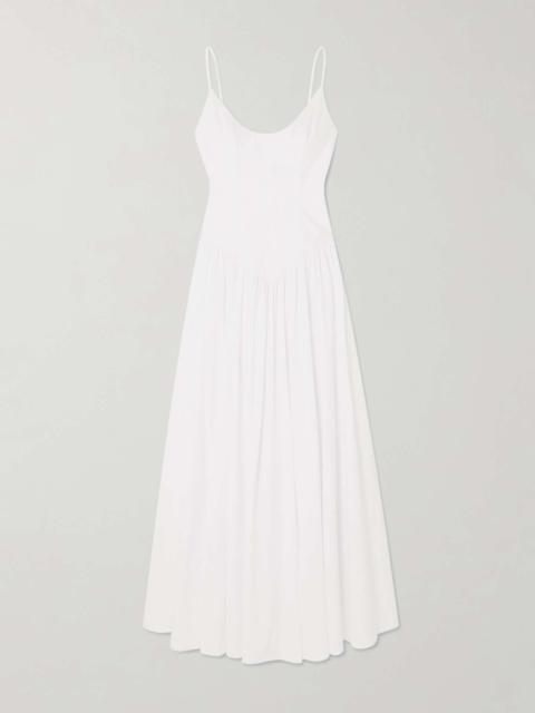 Dena pleated cotton poplin maxi dress