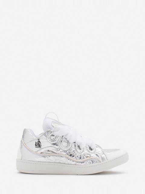Lanvin CURB SNEAKERS IN CRINKLED METALLIC LEATHER