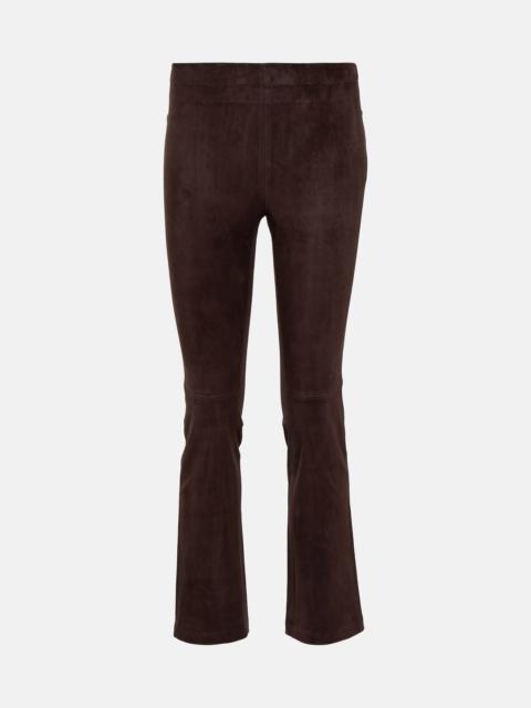 STOULS JP Twenty mid-rise bootcut suede pants