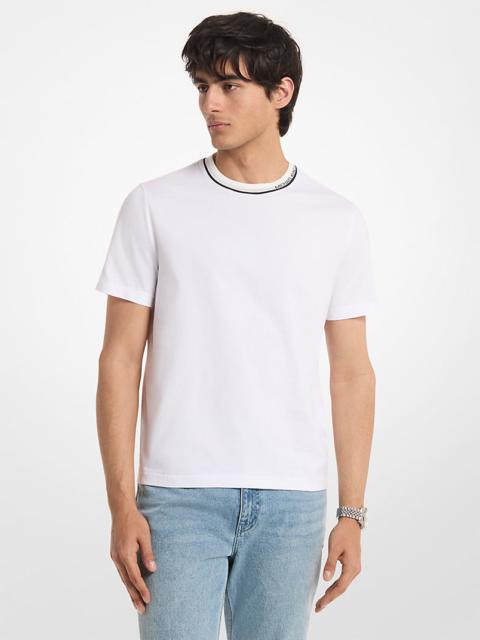 MICHAEL KORS Logo Trim Cotton Jersey T-Shirt