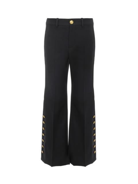 CROPPED PANTS IN WOOL GRAIN DE POUDRE