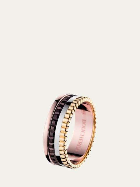 Boucheron Quatre Small Ring in Tricolor Gold and Brown PVD