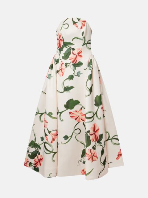 LEO LIN Violet floral bustier gown