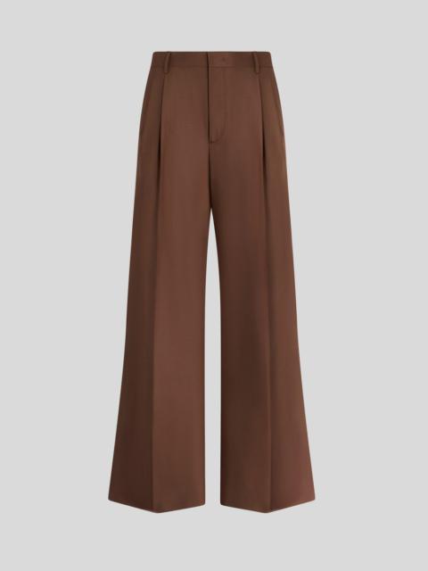 STRETCH WOOL TROUSERS WITH PLEATS