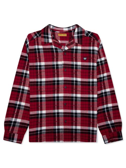 Human Made FLANNEL CHECK SHIRT - RED