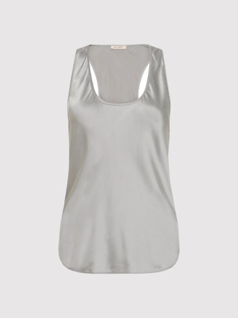 Racer Back Bias Tank - Silver