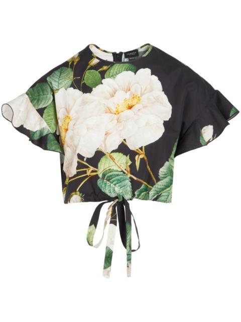 GIAMBATTISTA VALLI Giant Bloom cropped blouse
