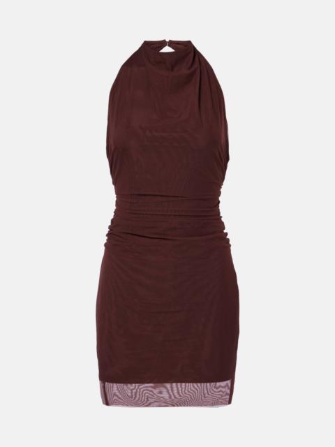 SIR. Draped gathered jersey minidress