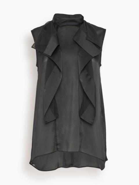 sacai Satin x Chiffon Pullover in Black