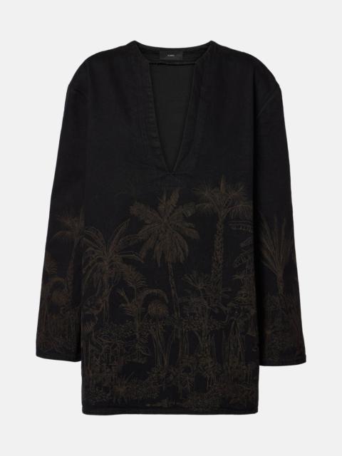 Alanui Jungle Toile De Jouy denim top
