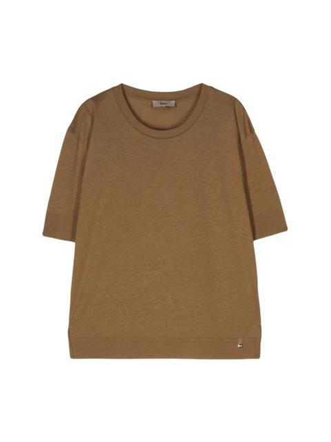 fine-knit short-sleeved jumper