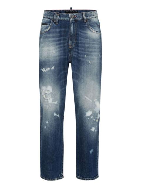 PHILIPP PLEIN distressed paint-splatter jeans