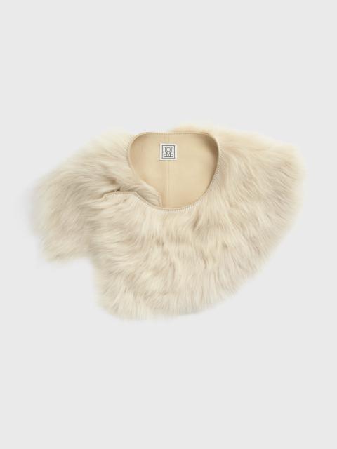 Silky shearling collar cream