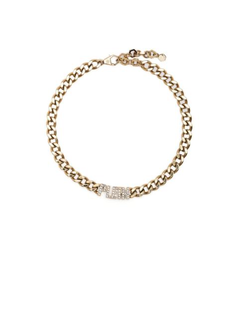 embellished-logo chain necklace