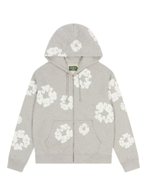wreath-print zip-up hoodie