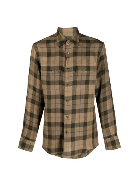 Ralph Lauren check-print linen shirt