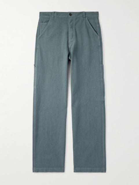 Dries Van Noten Straight-Leg Garment-Dyed Cotton-Twill Trousers Gray