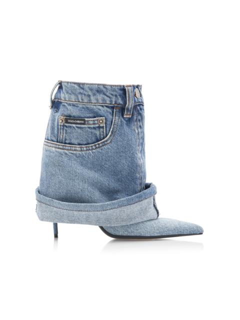Dolce & Gabbana Denim Ankle Boots blue