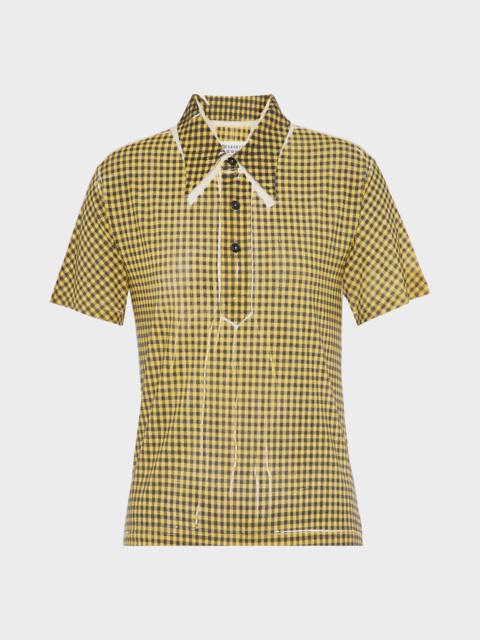 Gingham polo shirt