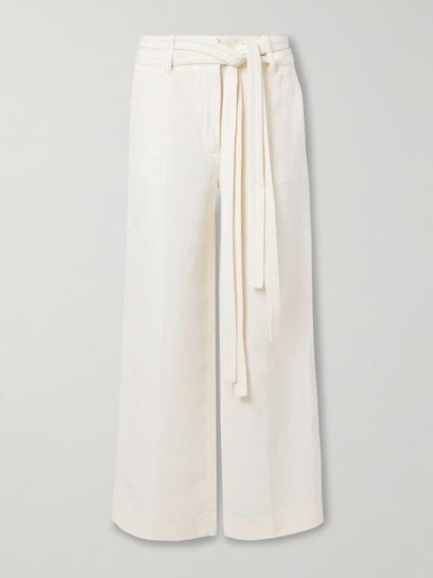 Proenza Schouler Maggi belted cloqué wide-leg pants Ecru