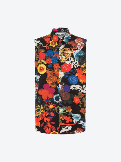 Moschino ALLOVER FLOWERS SLEEVELESS SHIRT