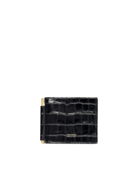 TOM FORD crocodile-embossed leather money clip