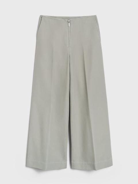 Zip-front wide trousers dove