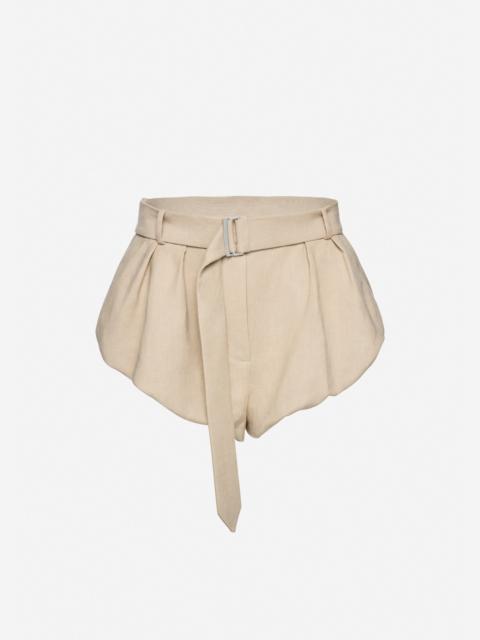 MAGDA BUTRYM Flared linen shorts in beige