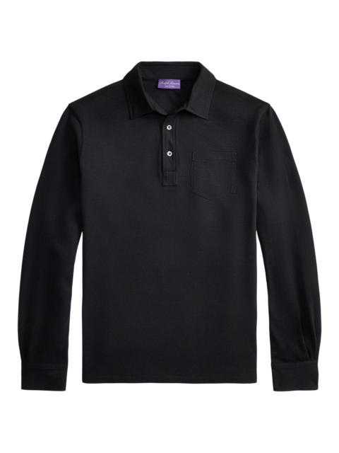 Ralph Lauren Men's Cotton-Cashmere Piqué Polo Shirt - Classic Black