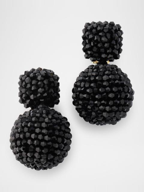 Oscar de la Renta Round Beaded Drop Earrings