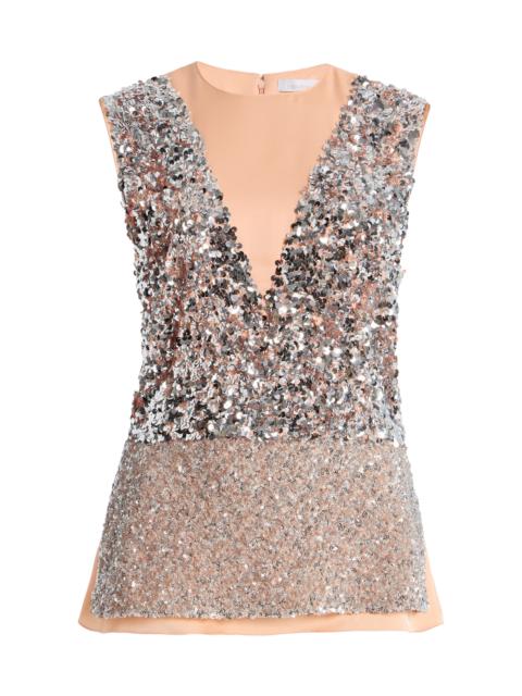 rabanne Sequin-Embellished Satin Top multi