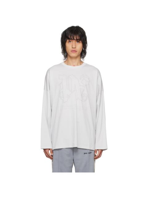Palm Angels Gray Monogram Long Sleeve T-Shirt