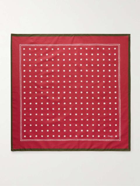 Drake's Polka-Dot Cotton-Voile Scarf