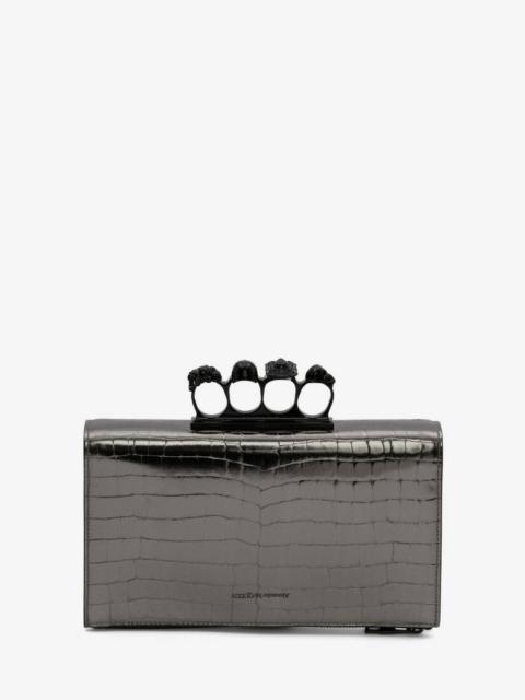 Alexander McQueen Small Four-ring Zip Pouch in Graphite