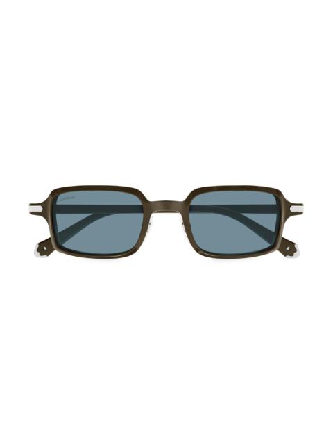 Cartier Women's Godron De 49MM Rectangular Sunglasses - Brown Blue