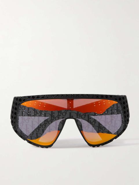 Dior Dior3D M1U Round-Frame Textured-Acetate Sunglasses
