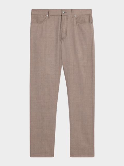 ZEGNA Men's Wool Sharkskin Slim Five-Pocket Pants