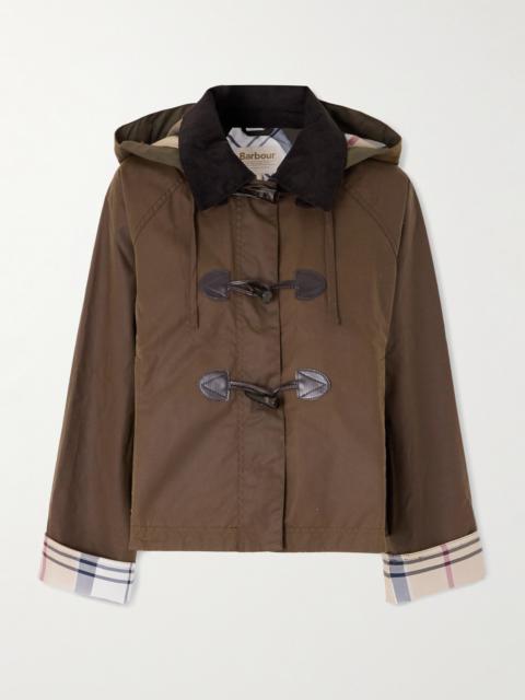 Barbour Myra Leather-trimmed Cotton Hooded Jacket