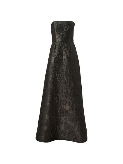 CAROLINA HERRERA floral-jacquard strapless maxi dress
